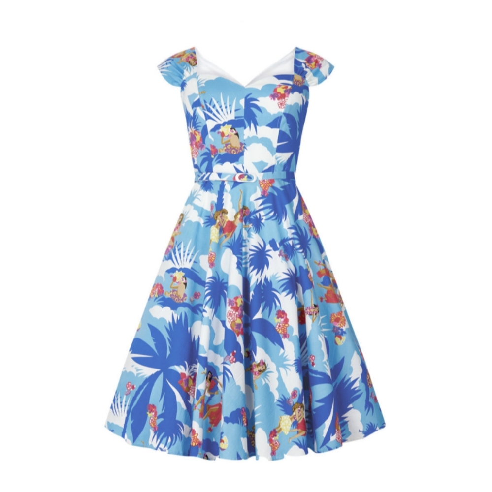 Pin-up dress, Hawaiian print, sz S-M